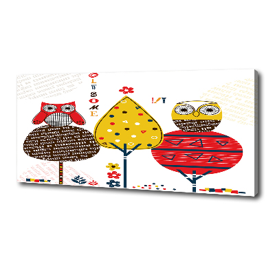 Foto quadro su tela Gufi su un albero