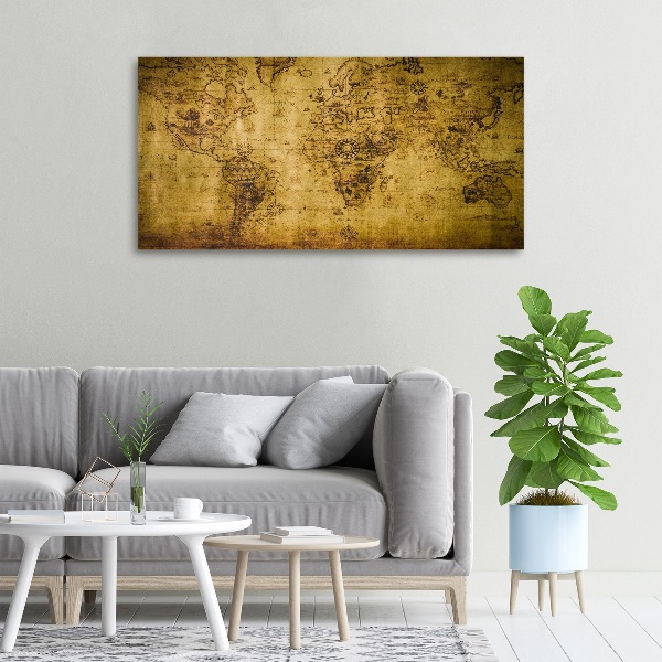 Quadro su tela Vecchia mappa del mondo