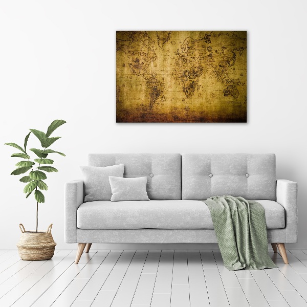 Quadro su tela Vecchia mappa del mondo