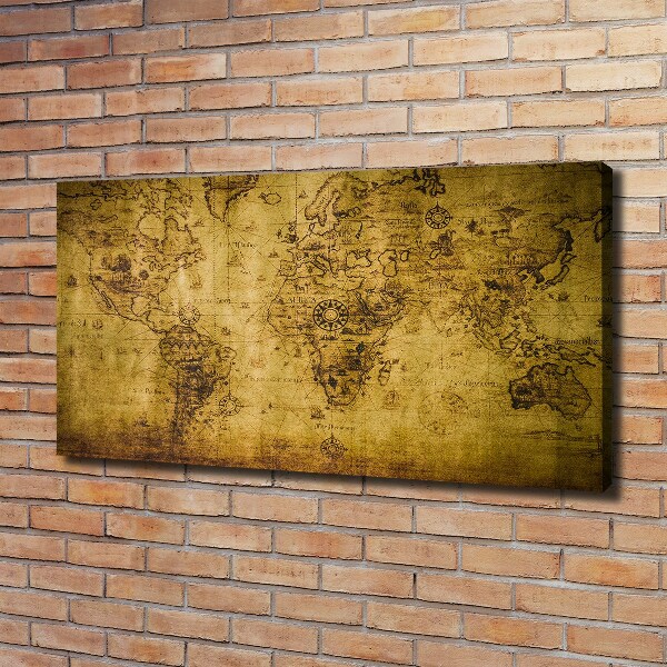 Quadro su tela Vecchia mappa del mondo