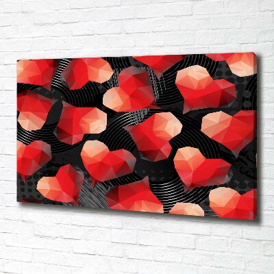 Quadro su tela Cuori geometrici