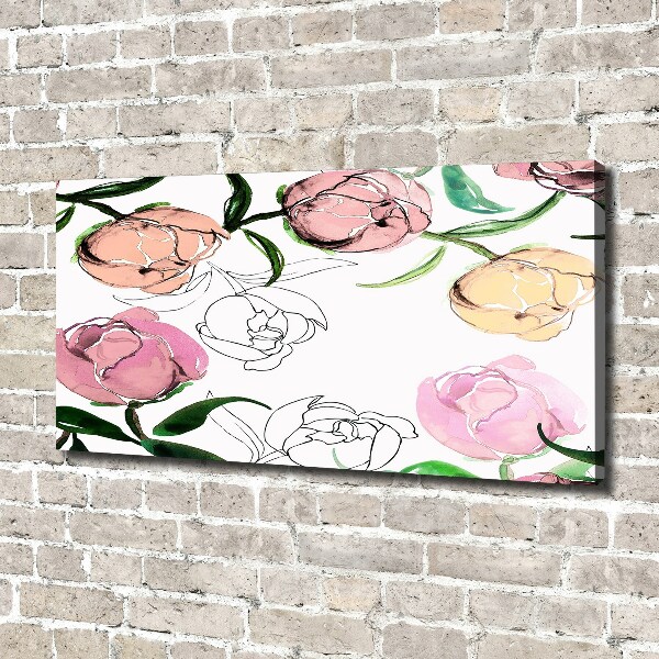 Foto quadro su tela Boccioli di peonia