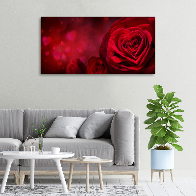 Quadro stampa su tela Cuore di rosa rossa