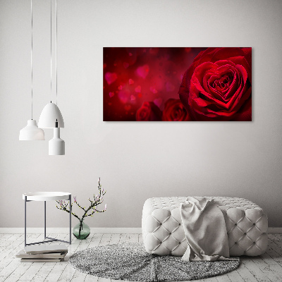 Quadro stampa su tela Cuore di rosa rossa
