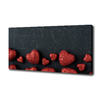 Quadro su tela Cuori sulla scacchiera