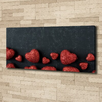 Quadro su tela Cuori sulla scacchiera