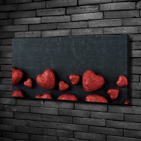 Quadro su tela Cuori sulla scacchiera