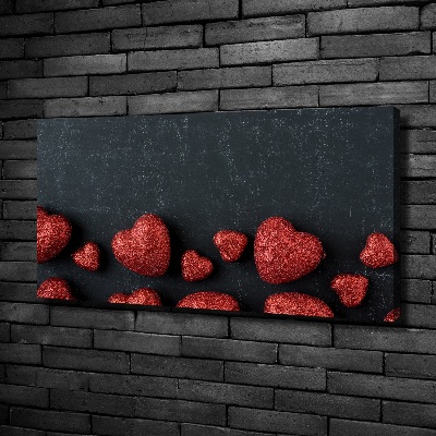 Quadro su tela Cuori sulla scacchiera