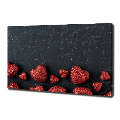 Quadro su tela Cuori sulla scacchiera