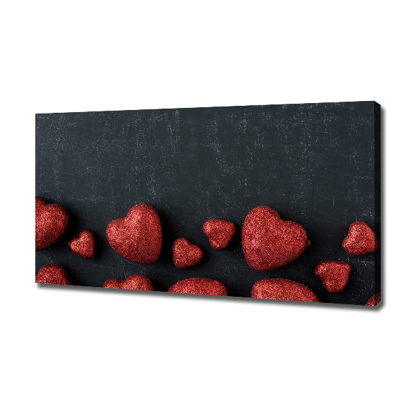 Quadro su tela Cuori sulla scacchiera