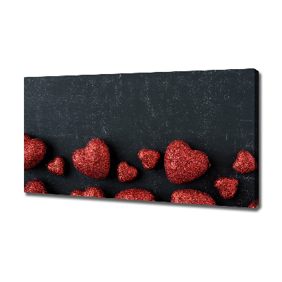 Quadro su tela Cuori sulla scacchiera