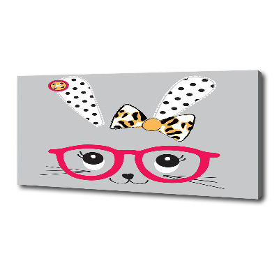 Quadro stampa su tela Coniglio con gli occhiali
