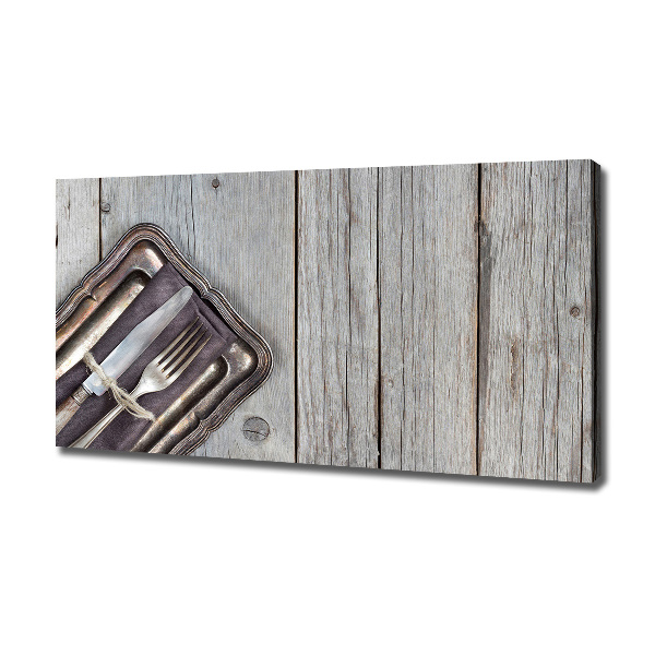 Quadro su tela Posate sui taglieri