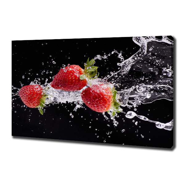 Quadro stampa su tela Fragole e acqua