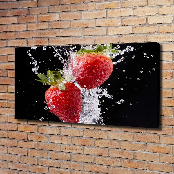 Quadro stampa su tela Fragole e acqua