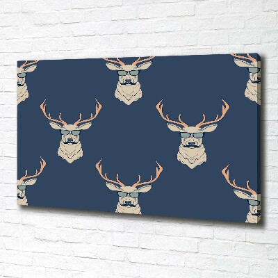 Quadro stampa su tela Cervo hipster