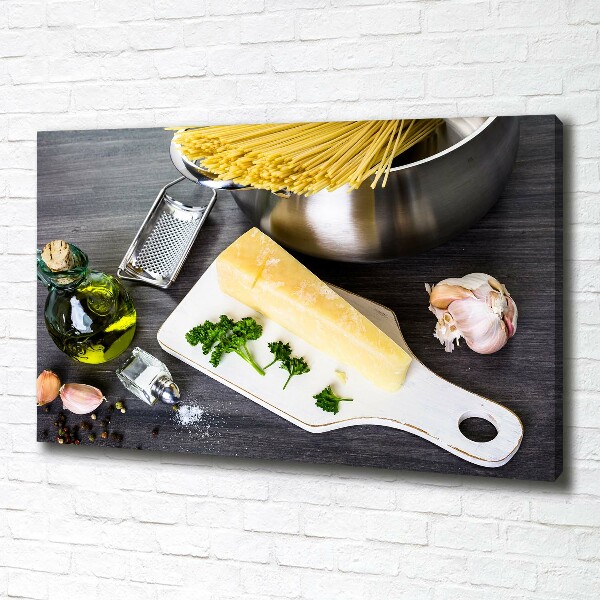 Foto quadro su tela Pasta all'aglio