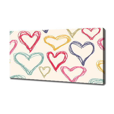 Quadro stampa su tela Cuori colorati