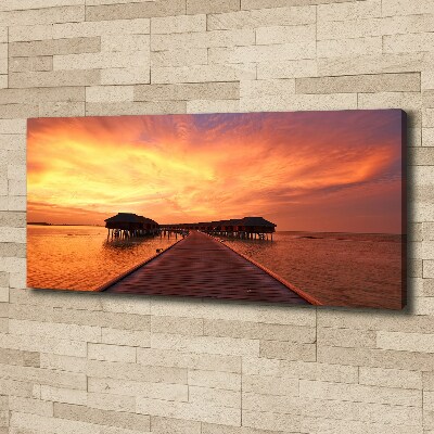 Foto quadro su tela Bungalow alle Maldive