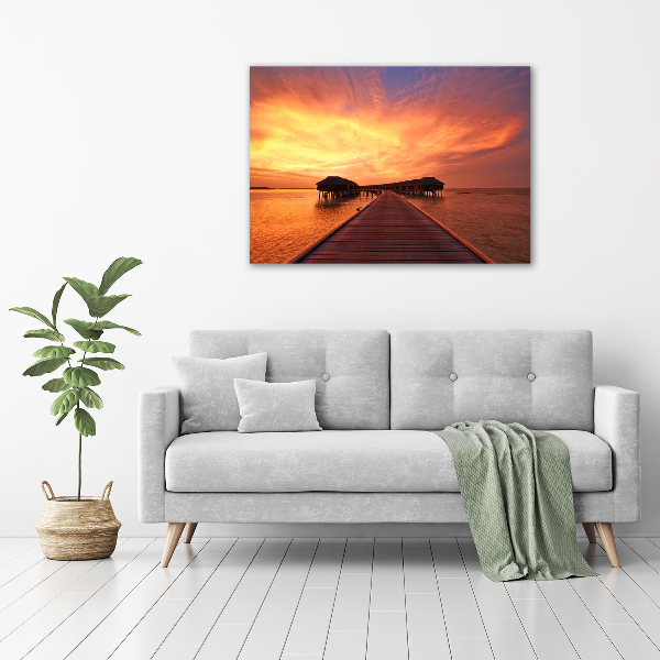 Foto quadro su tela Bungalow alle Maldive