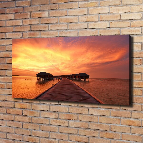 Foto quadro su tela Bungalow alle Maldive