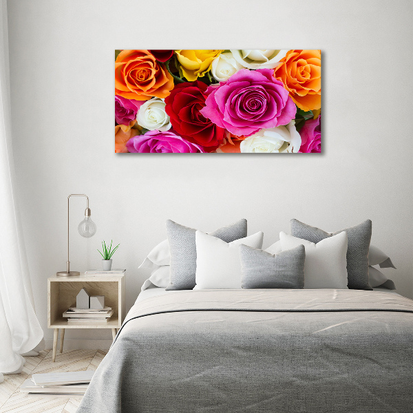 Quadro stampa su tela Rose colorate