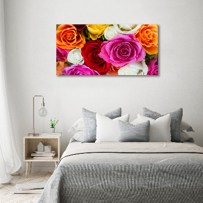 Quadro stampa su tela Rose colorate