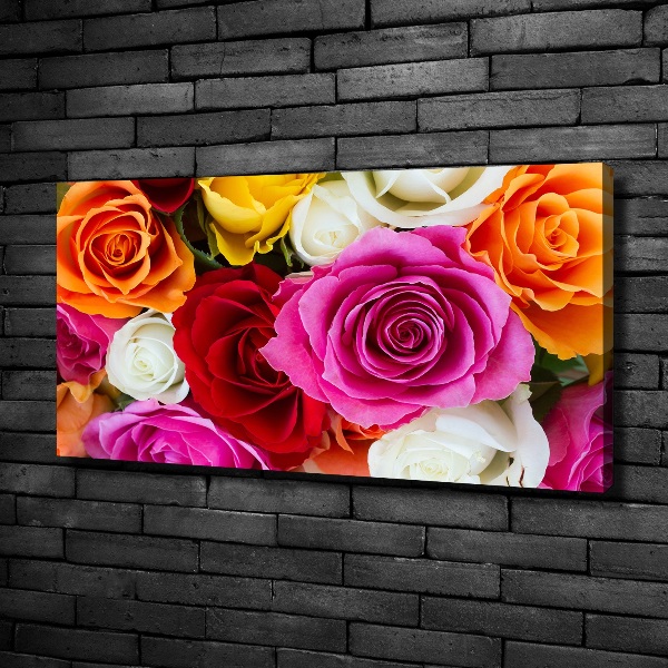 Quadro stampa su tela Rose colorate