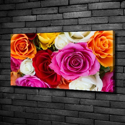 Quadro stampa su tela Rose colorate