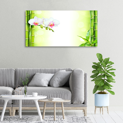 Quadro su tela Orchidea e bambù