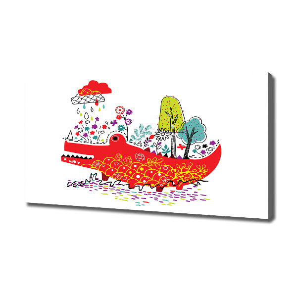 Quadro su tela Coccodrillo colorato