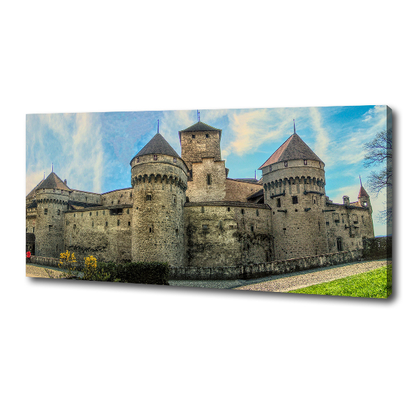 Quadro su tela Un castello in Svizzera