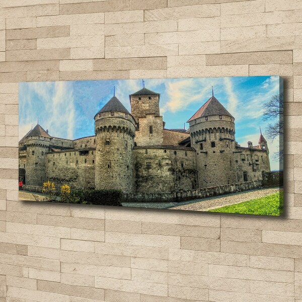 Quadro su tela Un castello in Svizzera