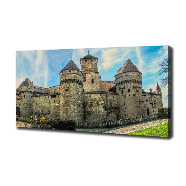 Quadro su tela Un castello in Svizzera