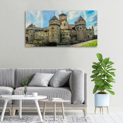 Quadro su tela Un castello in Svizzera