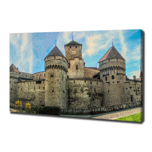 Quadro su tela Un castello in Svizzera