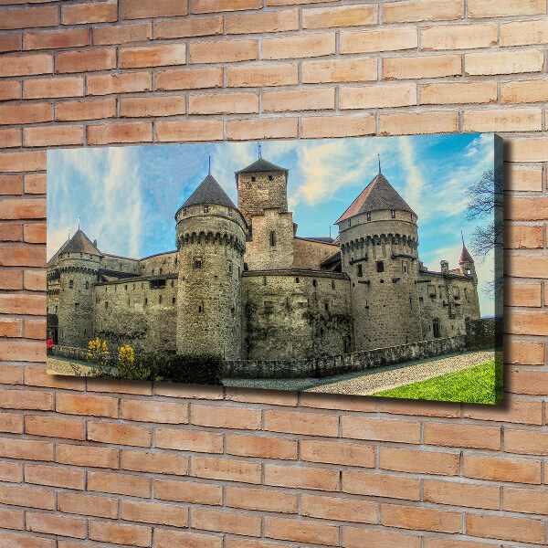 Quadro su tela Un castello in Svizzera