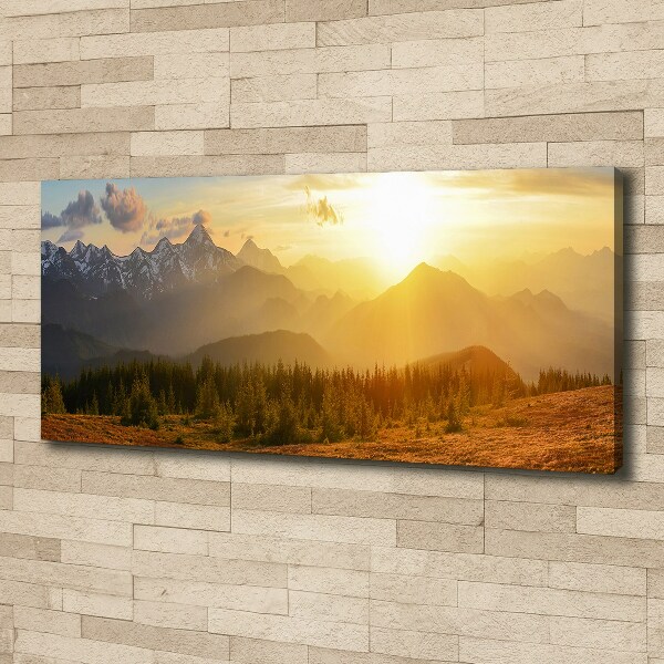 Quadro su tela Tramonto sulle montagne