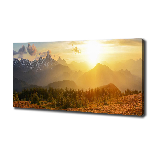 Quadro su tela Tramonto sulle montagne