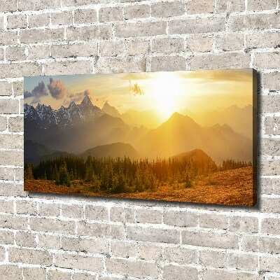 Quadro su tela Tramonto sulle montagne