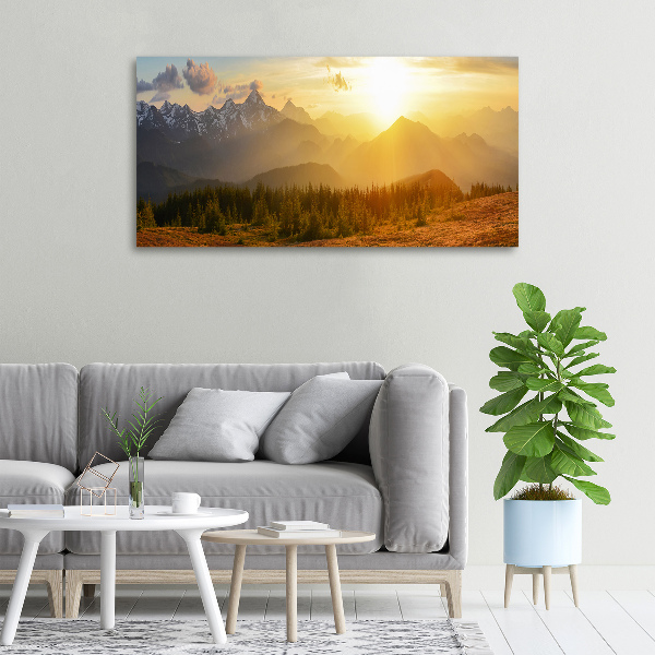 Quadro su tela Tramonto sulle montagne