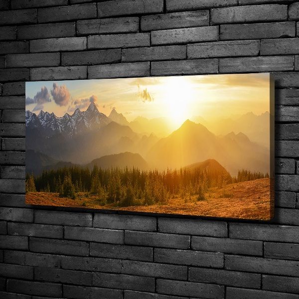 Quadro su tela Tramonto sulle montagne