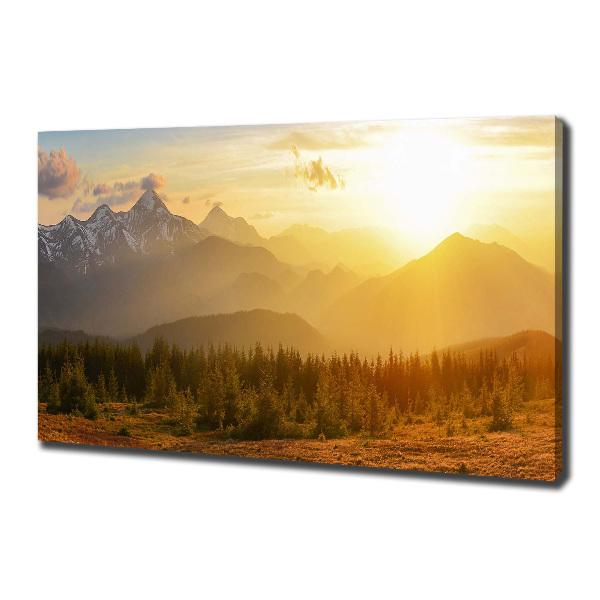 Quadro su tela Tramonto sulle montagne