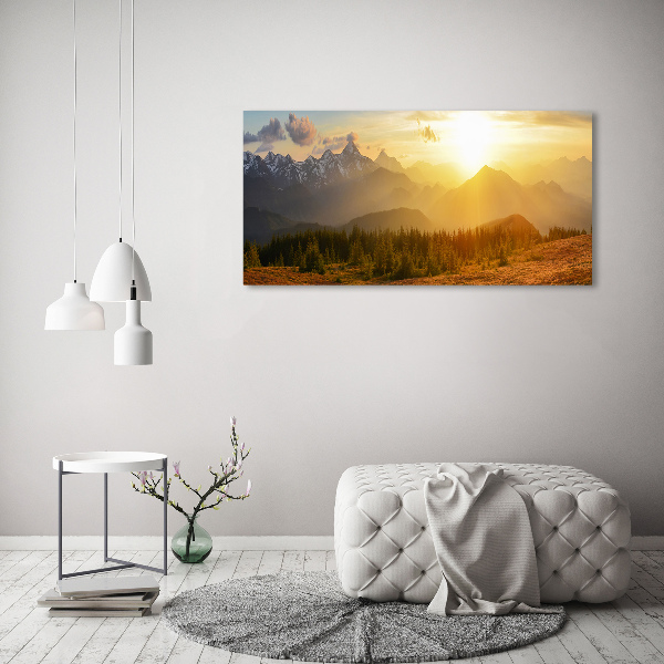 Quadro su tela Tramonto sulle montagne
