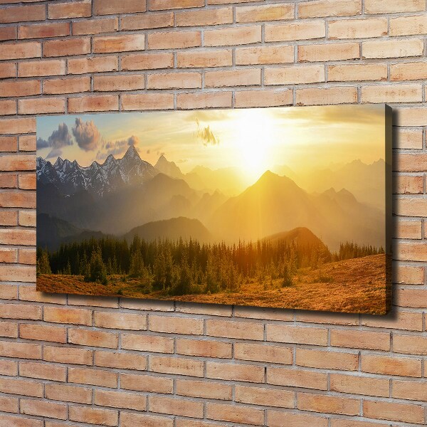 Quadro su tela Tramonto sulle montagne