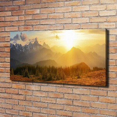 Quadro su tela Tramonto sulle montagne