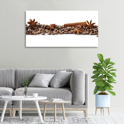 Foto quadro su tela Chicchi di caffè e cannella