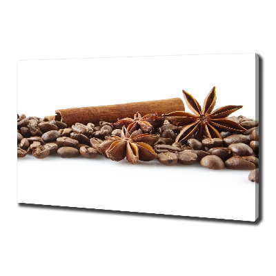 Foto quadro su tela Chicchi di caffè e cannella