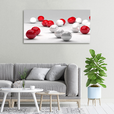 Quadro stampa su tela Palline rosse e bianche
