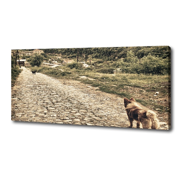 Quadro su tela Due cani su una collina
